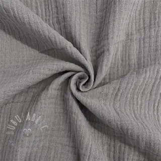 Dubbelgasväv/muslin grey ORGANIC