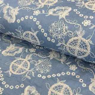 Bavlnená látka JEANS Embroidery Buttercup