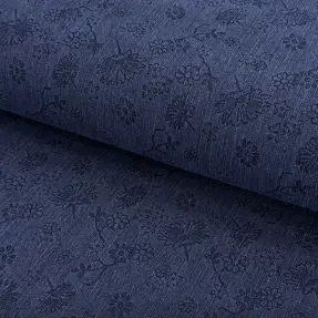 JEANS 9,5 OZ Embossed Flowers dark blue