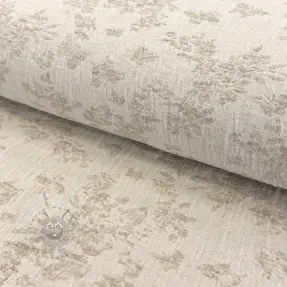 Bomullstyg med lin JACQUARD Buttercup flowers