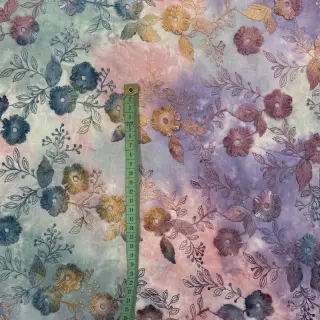 Bavlnená látka TIE DYE EMBROIDERY Poppy design C