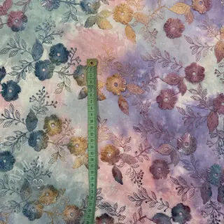 Bomullstyg TIE DYE EMBROIDERY Poppy design C