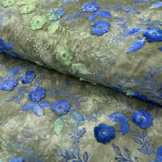 Bomullstyg TIE DYE EMBROIDERY Poppy design B