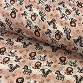 Dvojitá gázovina/mušelín Safari buddys design C digital print