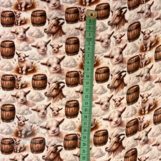 Dubbelgasväv/muslin Little farm animals design D digital print