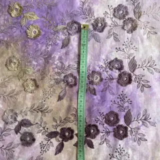 Bomullstyg TIE DYE EMBROIDERY Poppy design J