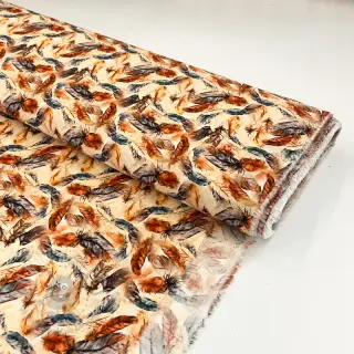 Viskos RAYON POPLIN Feathers design C digital print