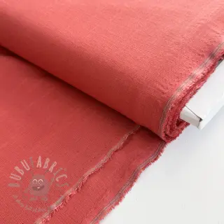 Viskos med lin PREMIUM dark coral