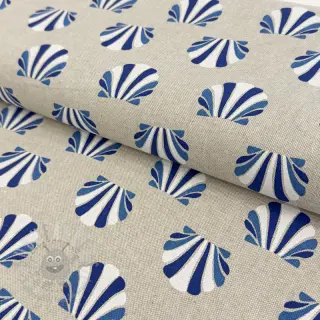 Dekorationstyg Linenlook Seashell blue