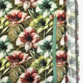Viskóza s ľanom Azalea design C digital print