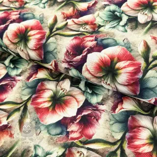 Viskos med lin Azalea design A digital print