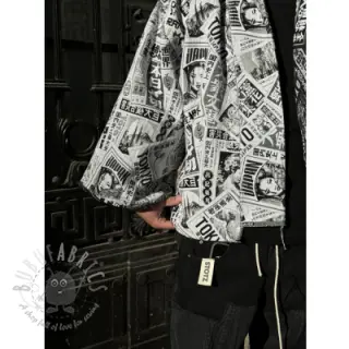 Dekorationstyg jacquard Neo noir blanc