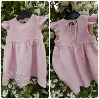 Dubbelgasväv/muslin old rose ORGANIC