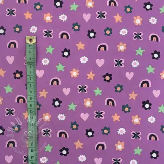 Bomullstyg Love mauve