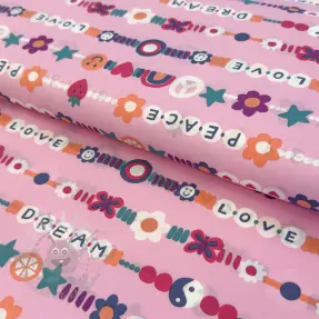 Bomullstyg Love dream pink