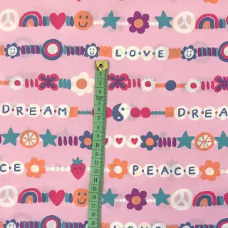 Bavlnená látka Love dream pink