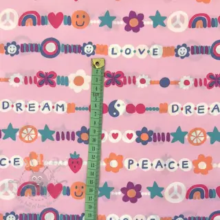 Bomullstyg Love dream pink