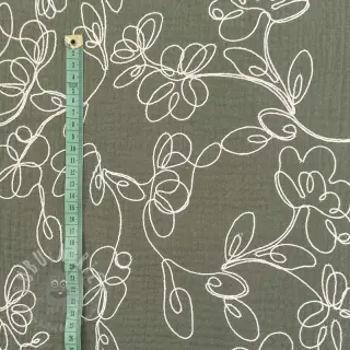 Dubbelgasväv/muslin EMBROIDERY Climbing flowers pickle
