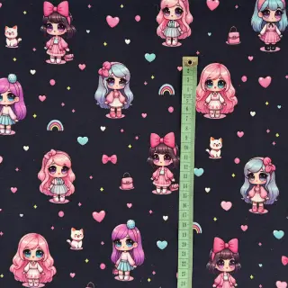 Úplet Dolls navy digital print