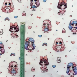 Úplet Dolls white digital print