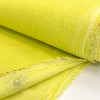 Dubbelgasväv/muslin Vintage neon yellow