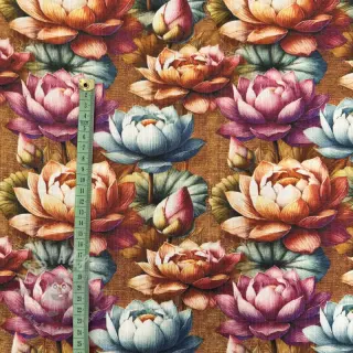 Viskos med lin Marigold design C digital print