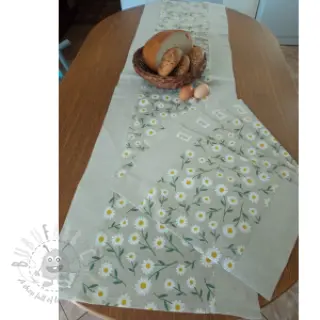 Dekorationstyg Linenlook Daisy sweet field