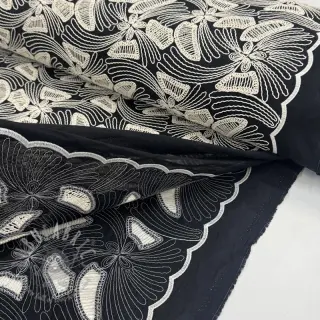 Bomullstyg EMBROIDERY Amia black