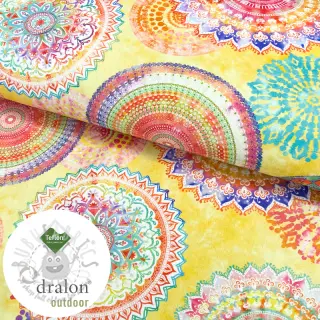 Dekorationstyg med teflonbehandling MANDALA WATERCOLOUR YELLOW