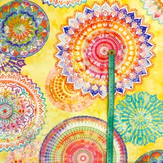 Dekorationstyg med teflonbehandling MANDALA WATERCOLOUR YELLOW