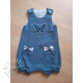 Dubbelgasväv/muslin indigo ORGANIC
