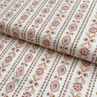 Bomullstyg Motif stripe off white digital print