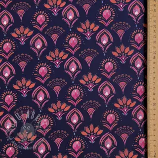 Bomullstyg Motif navy digital print