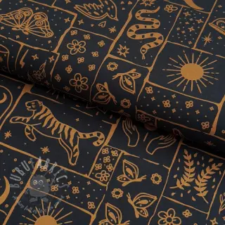 Bomullstyg Boho black