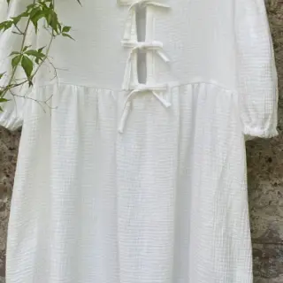 Dubbelgasväv/muslin ecru ORGANIC