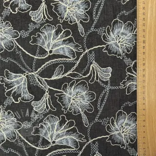 Bomullstyg JEANS EMBROIDERY Lisa design C
