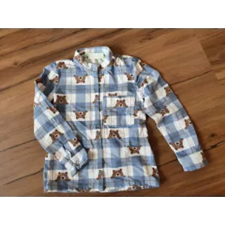 Bavlnená látka FLANNEL Bear check jeans