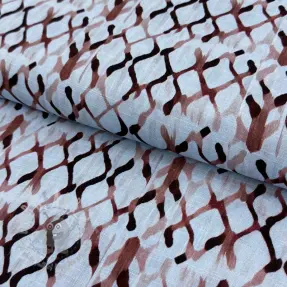 Viskos med lin Ivy Diamonds design Och digital print
