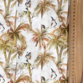 Viskos med lin Crane bird design A digital print