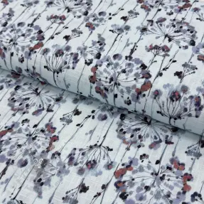 Viskos med lin Agapanthus design B digital print