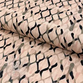Viskos med lin Ivy Diamonds design B digital print
