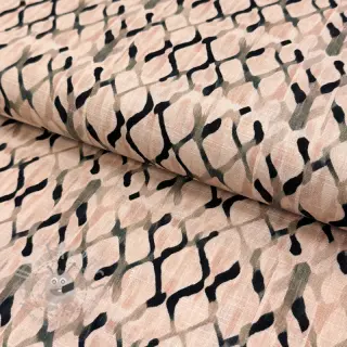 Viskos med lin Ivy Diamonds design B digital print