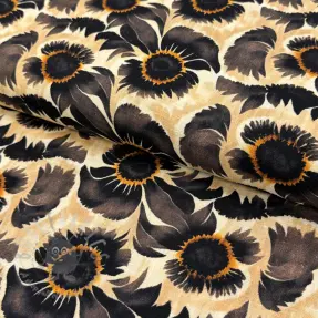 Viskos med lin Sunlower design A digital print