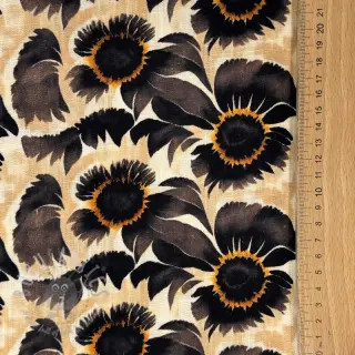 Viskos med lin Sunlower design Och digital print
