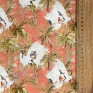 Viskos med lin Crane bird design B digital print