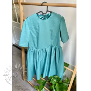 Bomullspoplin cyan