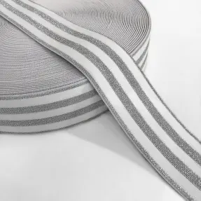 Guma hladká 4 cm LUREX SILVER off white