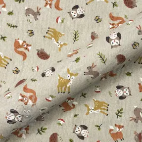 Dekorationstyg Linenlook premium Forest Friend Animal
