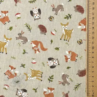 Dekorationstyg Linenlook premium Forest Friend Animal