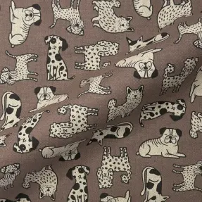 Dekoračná látka Linenlook premium Dog Wildlife Art